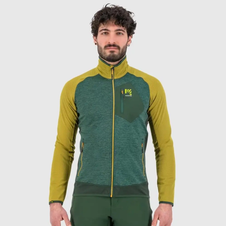 JOPA KARPOS ODLE FLEECE jungle green/gold flake