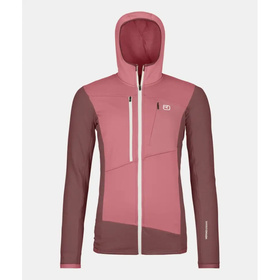 ŽENSKA JOPA ORTOVOX FLEECE GRID HOODY mountain rose