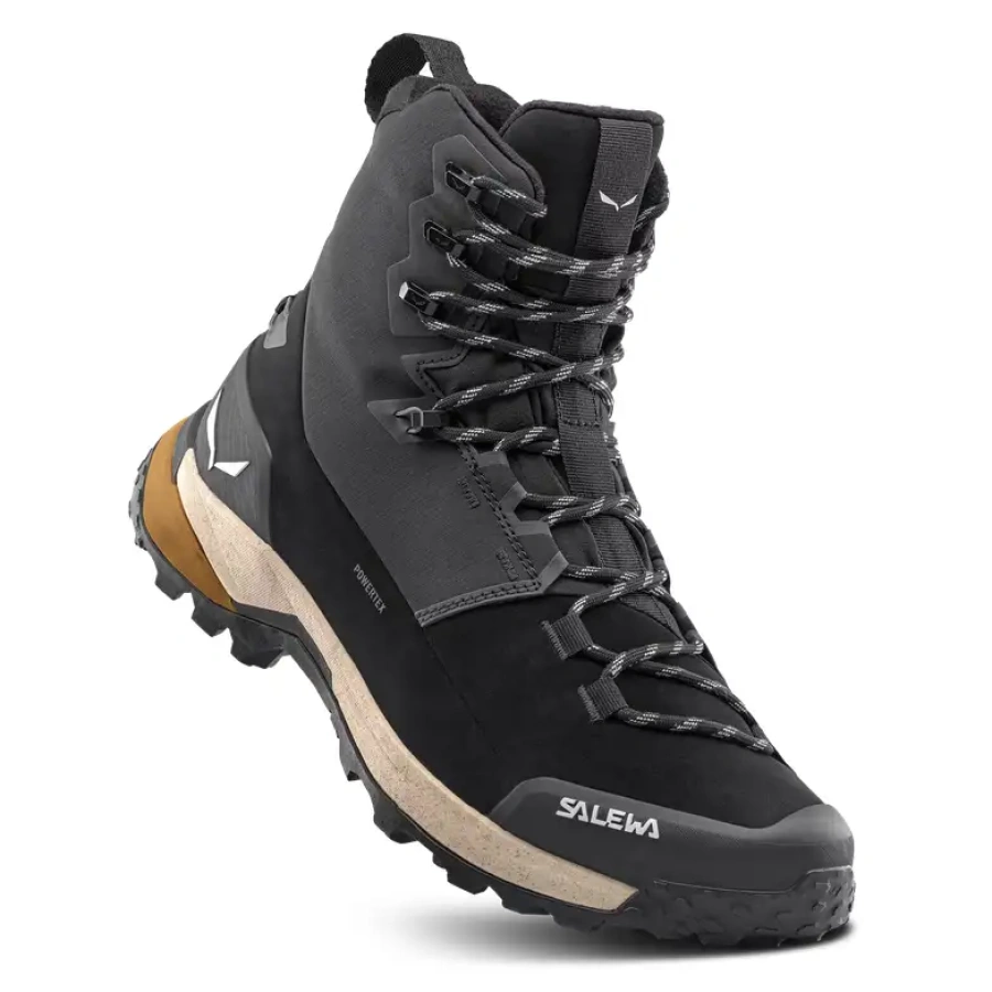 POHODNI ČEVLJI SALEWA PUEZ WINTER MID PTX black/black