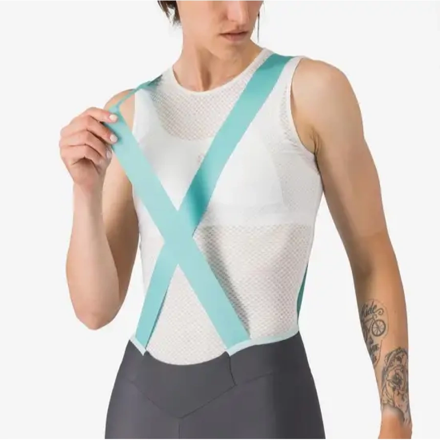 ŽENSKE HLAČE CASTELLI PRIMA 2 DT BIBSHORTS gray/pool blue