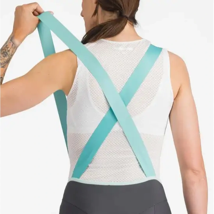 ŽENSKE HLAČE CASTELLI PRIMA 2 DT BIBSHORTS gray/pool blue