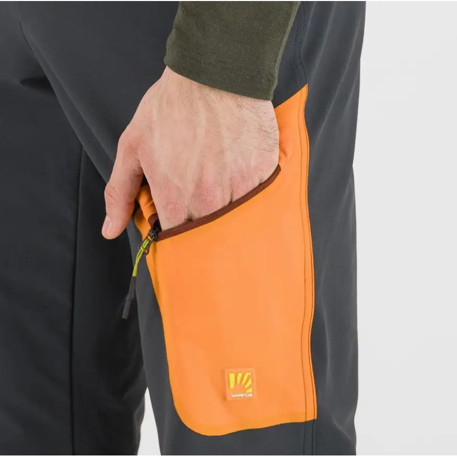 HLAČE KARPOS SCARNIA UP woodland gray/vibrant orange