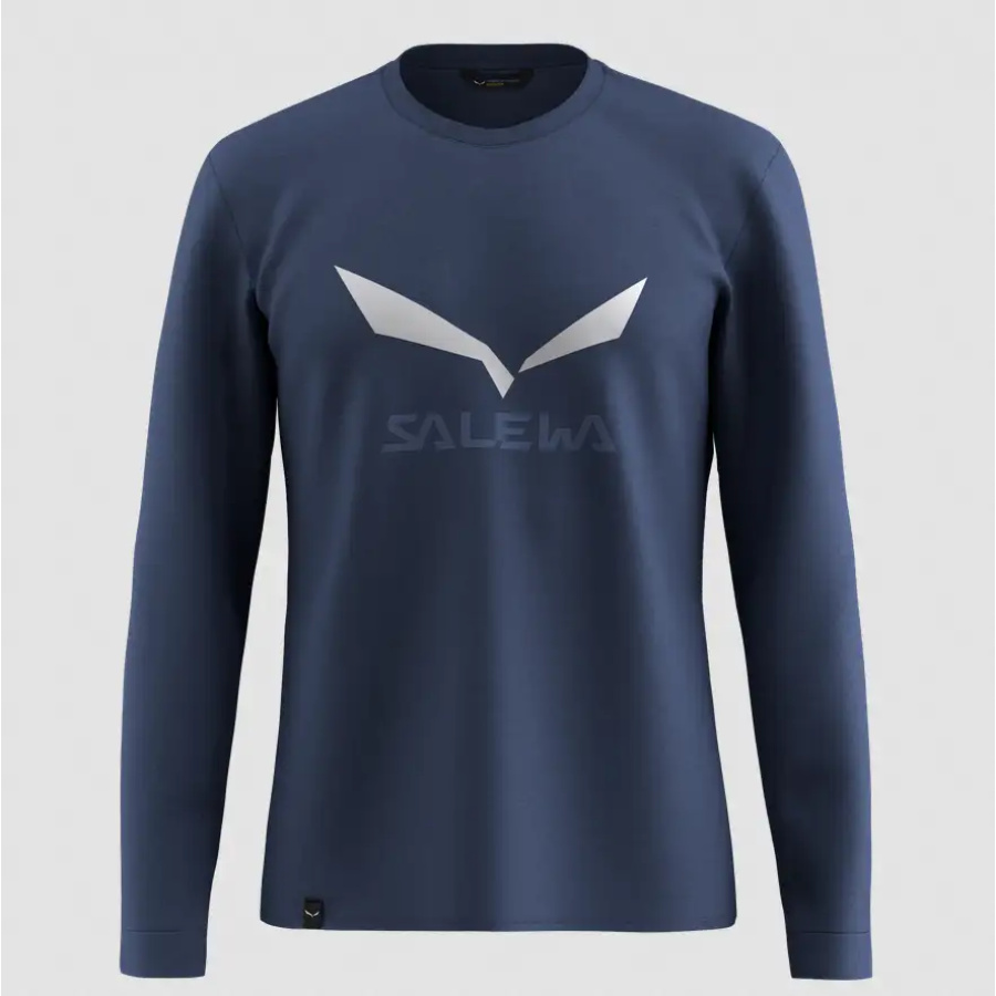 MAJICA SALEWA SOLIDLOGO DRY L/S dark denim