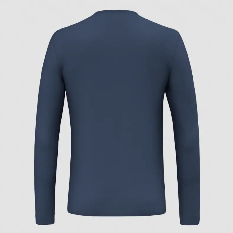 MAJICA SALEWA SOLIDLOGO DRY L/S dark denim