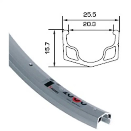 OBROČ ALEX MTB Y-2000 26'' sr 36 1 stenski strebrna