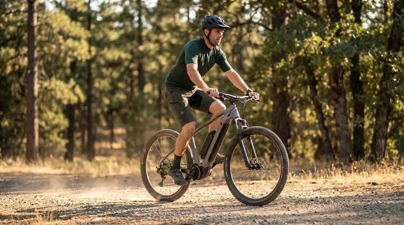 hardtail e-kolo na suhi makadamski poti za vsakodnevno uporabo