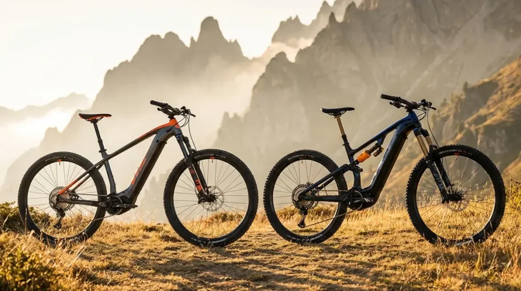 primerjava hardtail in polnovzmetenega e-kolesa na planinskem terenu