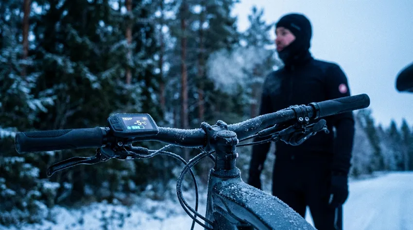 Kolesarjenje v hladnem zimskem jutru z vidno sapo