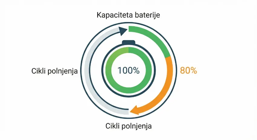 Infografika življenjske dobe baterije e-kolesa