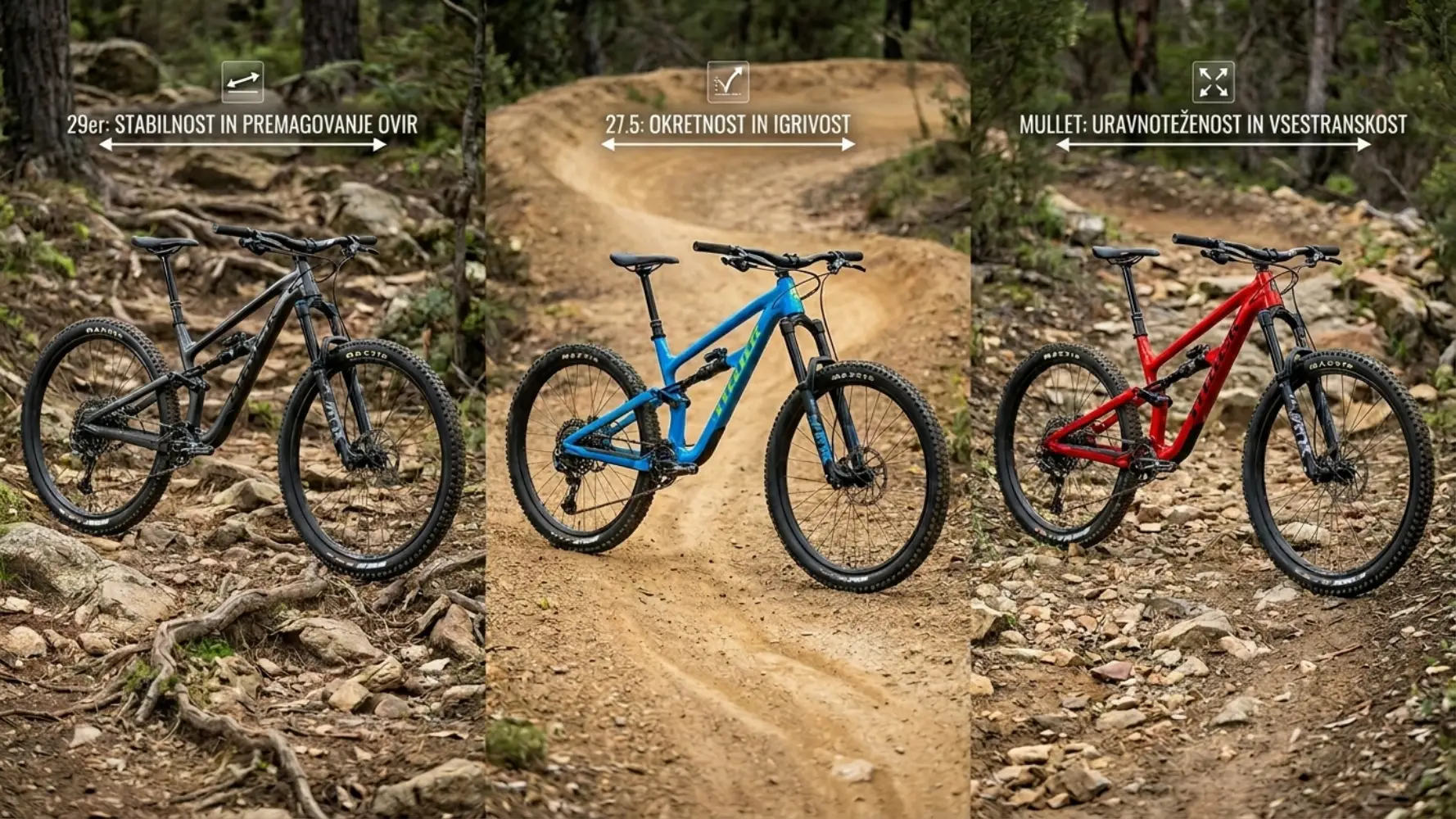 primerjava velikosti koles 29 vs 27.5 vs mullet gorsko kolo razlike