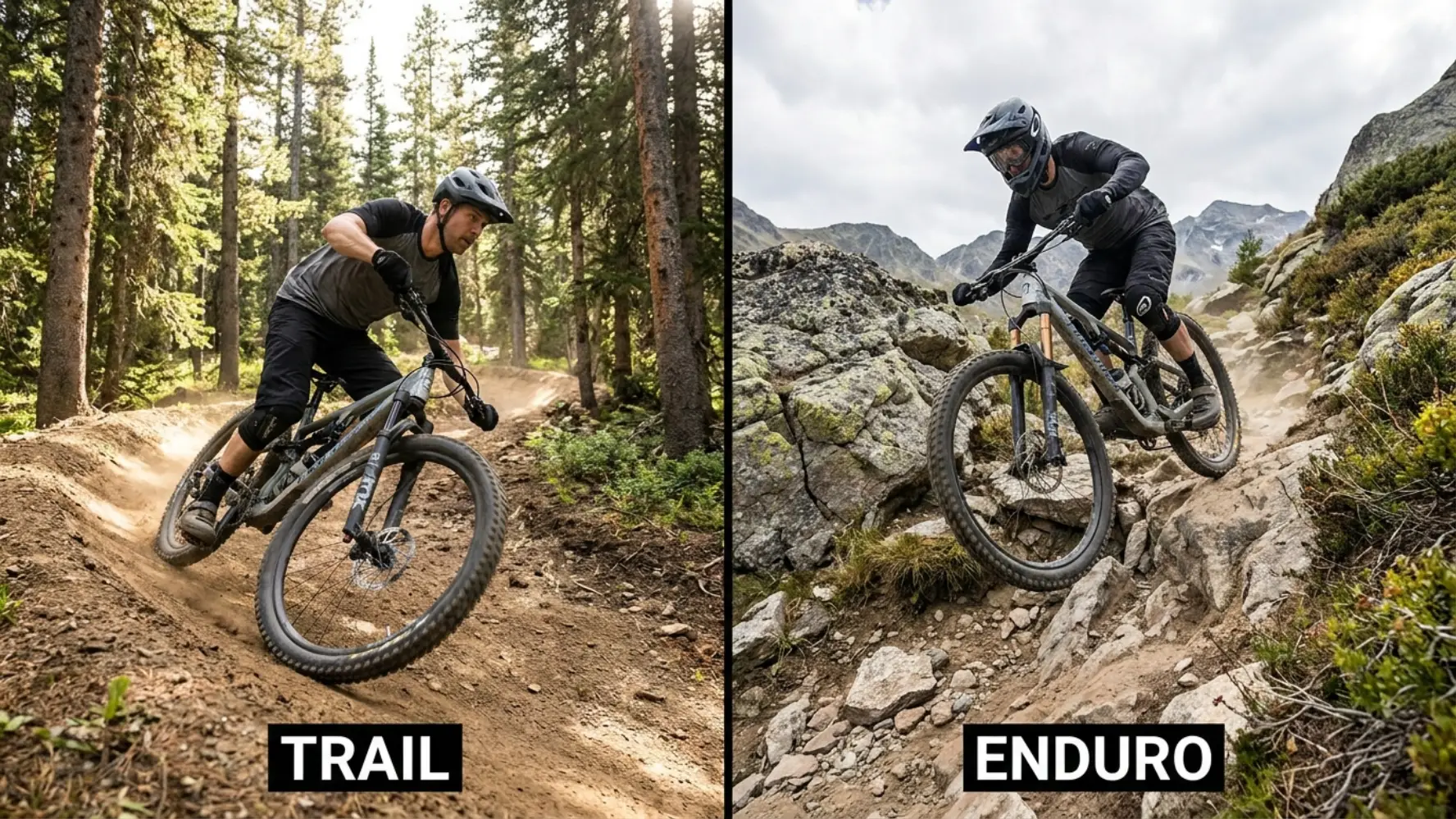 primerjava trail in enduro gorskega kolesa na različnih terenih