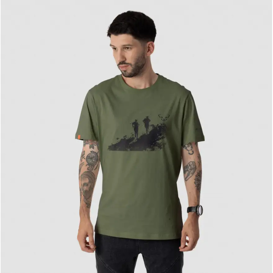 MAJICA DYNAFIT GRAPHIC COTTON Military green/runners