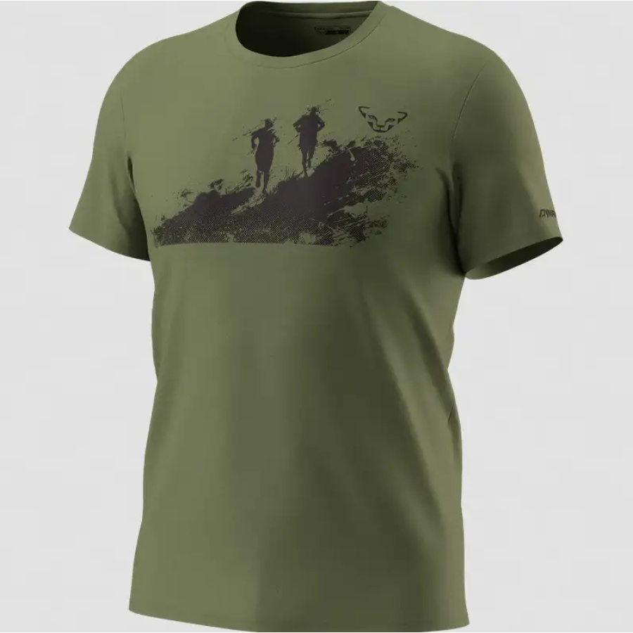 MAJICA DYNAFIT GRAPHIC COTTON Military green/runners