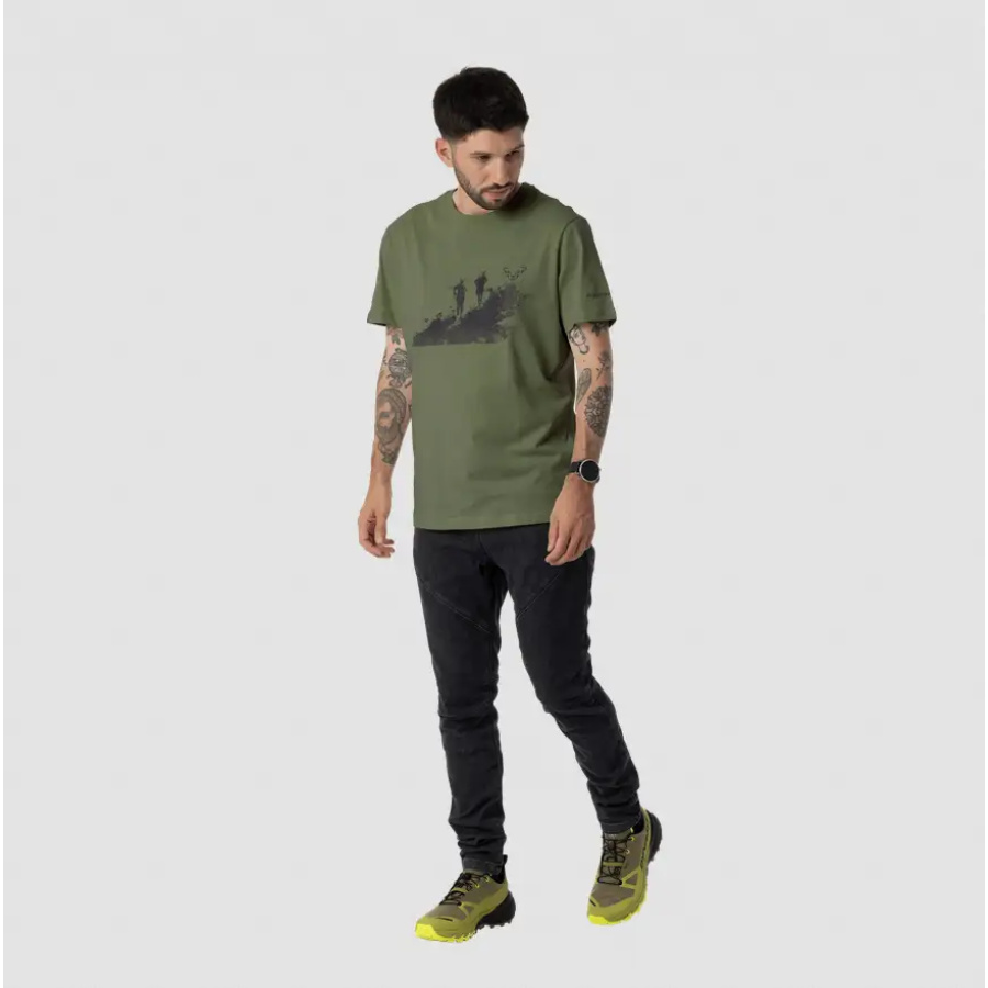 MAJICA DYNAFIT GRAPHIC COTTON Military green/runners