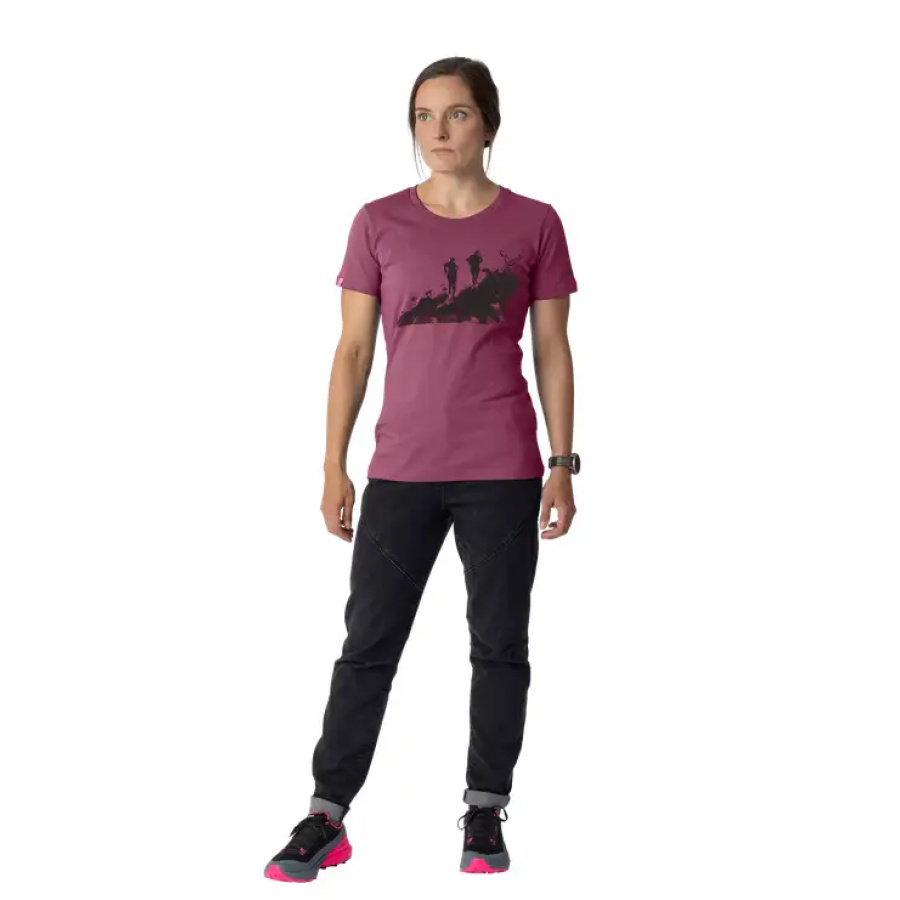 ŽENSKA MAJICA DYNAFIT GRAPHIC COTTON Amaranth/runners