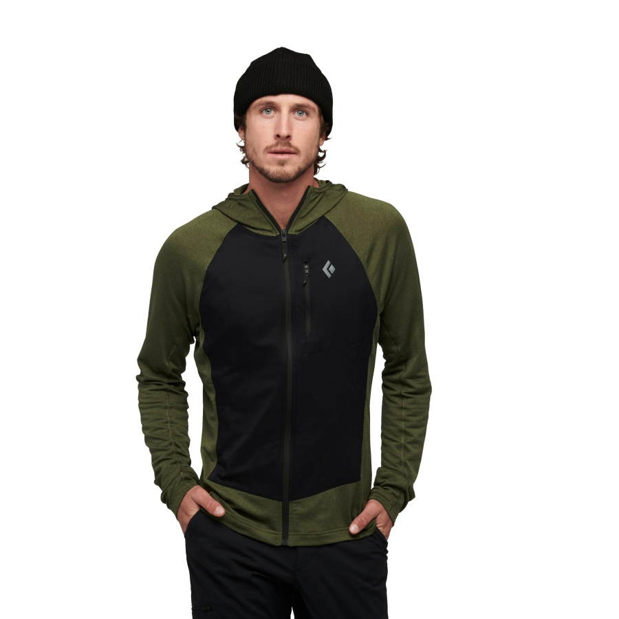 Moška jopa Black Diamond Coefficient LT Hybrid Hoody v barvi Tundra-Black - pogled 2