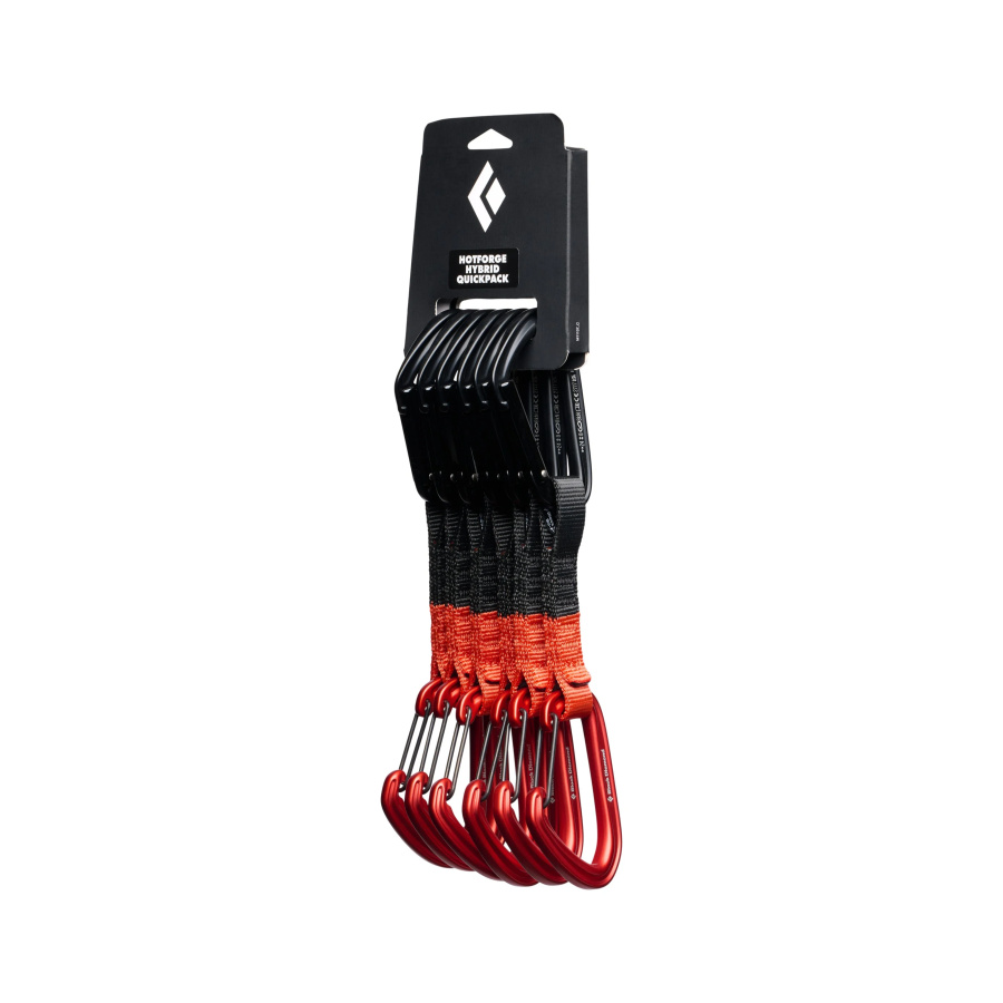 Komplet plezalnih sistemov Black Diamond Hotforge Hybrid Quickpack 12 cm v rdeči barvi Octane