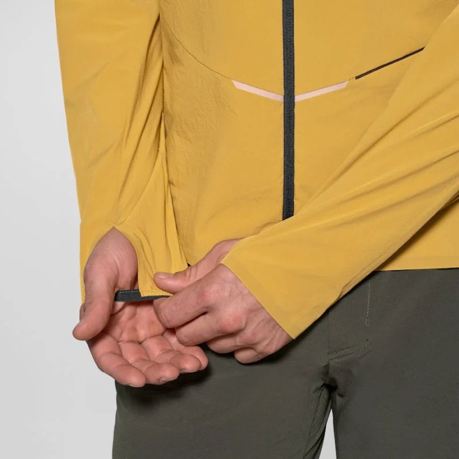 Moška softshell jakna Salewa Pedroc Durastretch Light v olivno zeleni barvi - detajl manšete