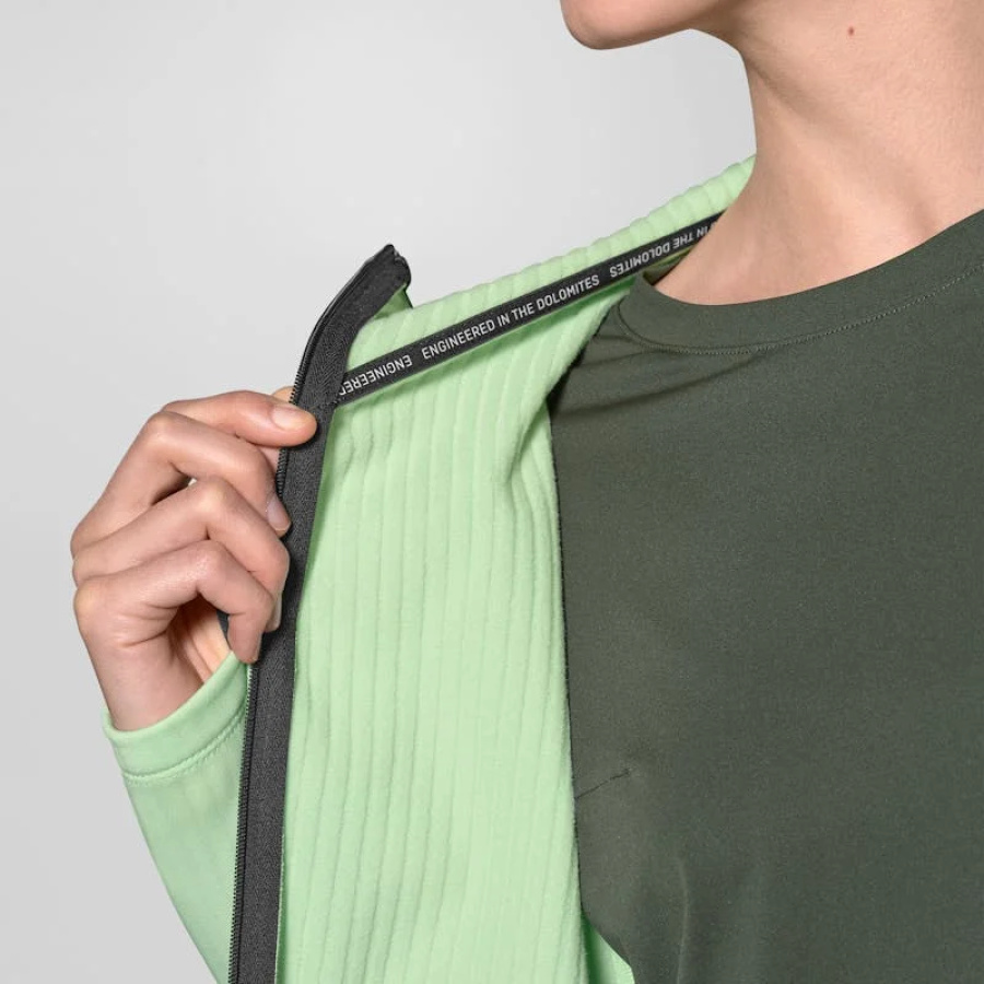 Ženska jakna Salewa Pedroc 3 Hooded Pastelgreen - detajl rokava