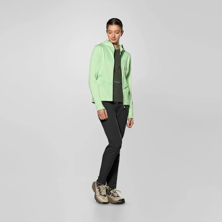 Ženska jakna Salewa Pedroc 3 Hooded Pastelgreen - na modelu