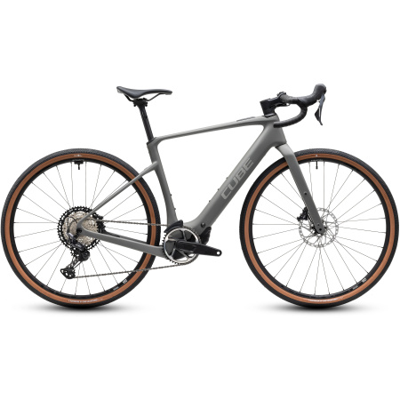 Električno gravel kolo CUBE Nuroad Hybrid C:62 Race 400X 2027 v sivi barvi