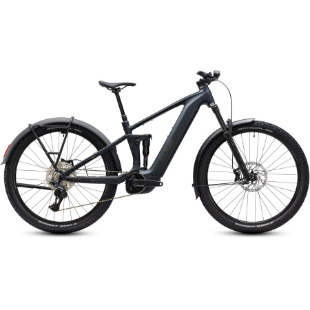 Električno gorsko kolo CUBE Stereo Hybrid ONE44 Pro 800 FE 2027 v črni barvi