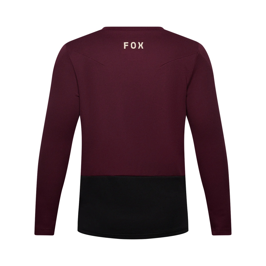 Otroška kolesarska majica Fox Youth Ranger LS Jersey Dark Maroon - pogled 2