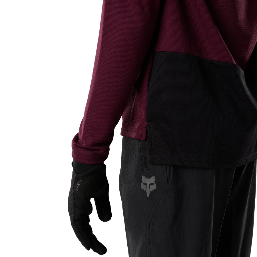Otroška kolesarska majica Fox Youth Ranger LS Jersey Dark Maroon - pogled 6