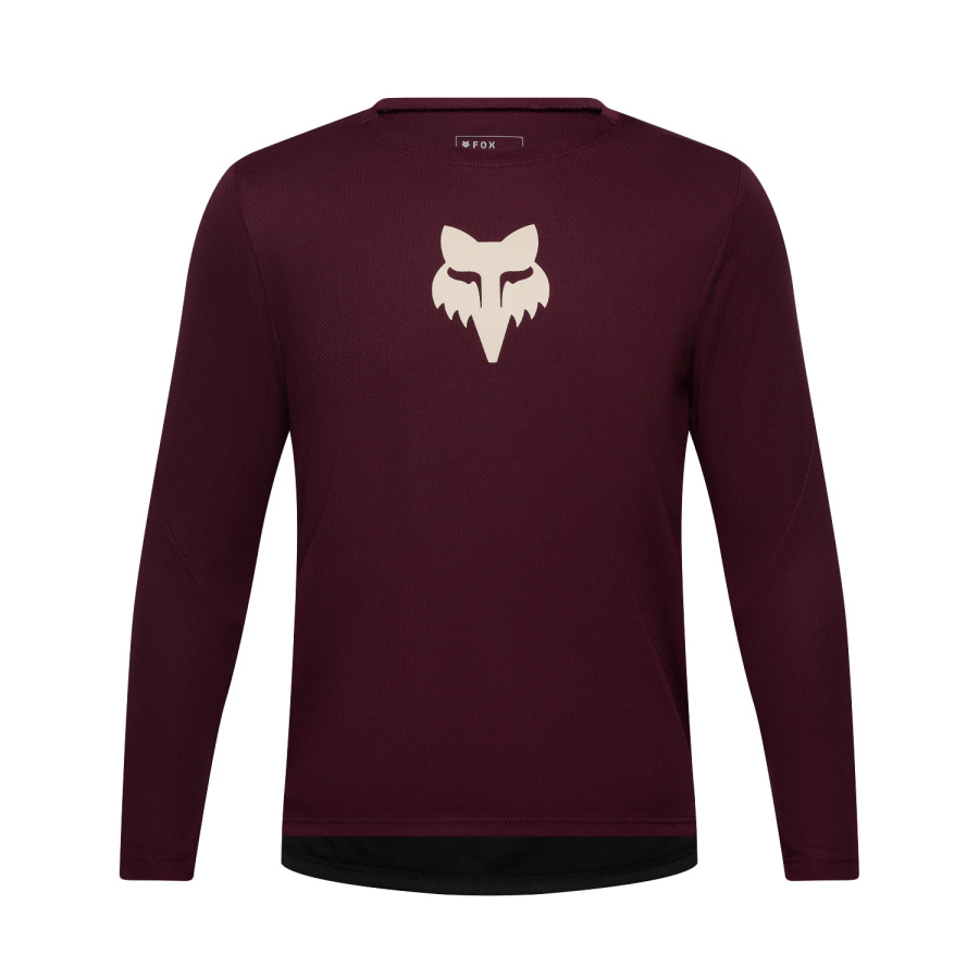 Otroška kolesarska majica Fox Youth Ranger LS Jersey Dark Maroon