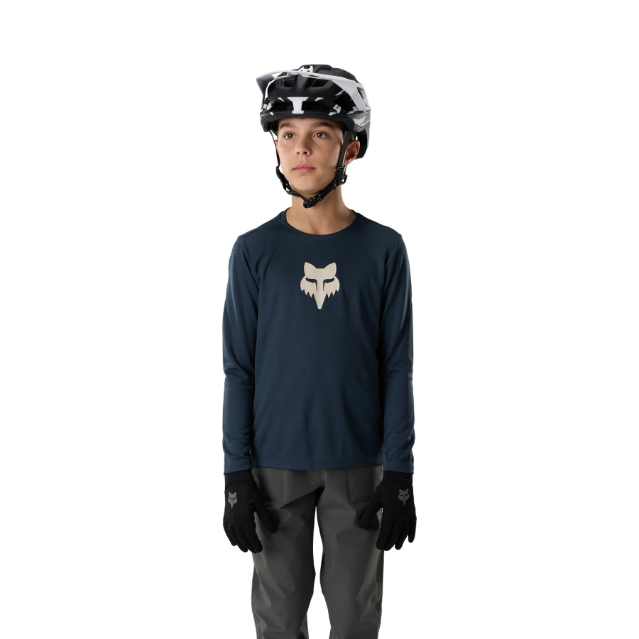 Otroška kolesarska majica Fox Ranger LS Fox Head Galaxy Blue - pogled 3