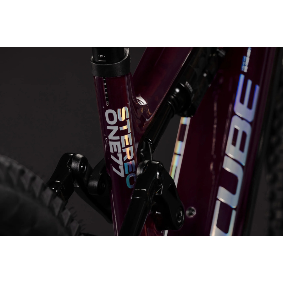 Električno gorsko kolo CUBE Stereo Hybrid ONE77 HPC SLX 800 2027 liquidred'n'black - detajl 3