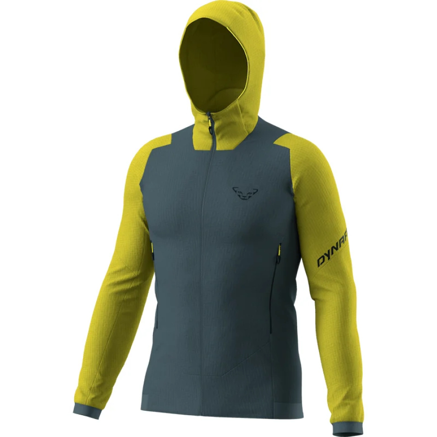 Moška tehnična flis jakna DYNAFIT Blacklight Thermal Hooded v barvi golden lime