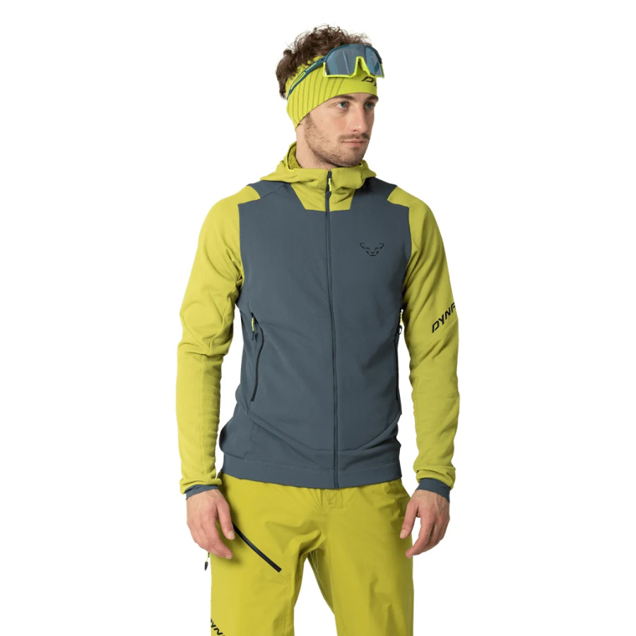 Moška tehnična flis jakna DYNAFIT Blacklight Thermal Hooded v barvi golden lime - pogled 2