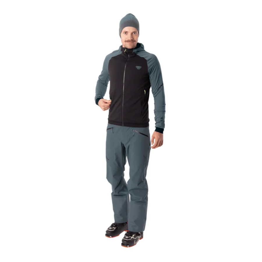 Moška turnosmučarska jakna DYNAFIT Radical Polartec Hooded v sivi barvi Cinder - pogled 3