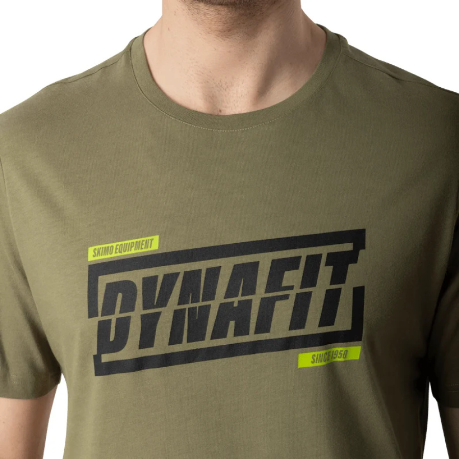 Moška majica Dynafit Graphic Cotton v zeleni barvi - detajl materiala