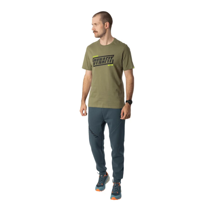 Moška majica Dynafit Graphic Cotton v zeleni barvi - pogled 2