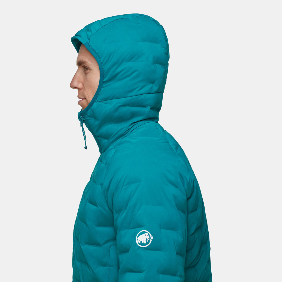 Moška zimska jakna Mammut Sender IN Hooded Deep teal - detajl zadrge