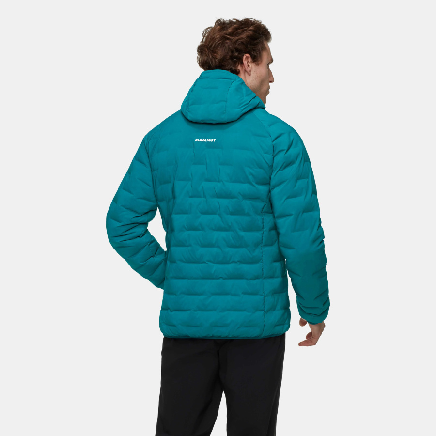 Moška zimska jakna Mammut Sender IN Hooded Deep teal - na modelu zadaj