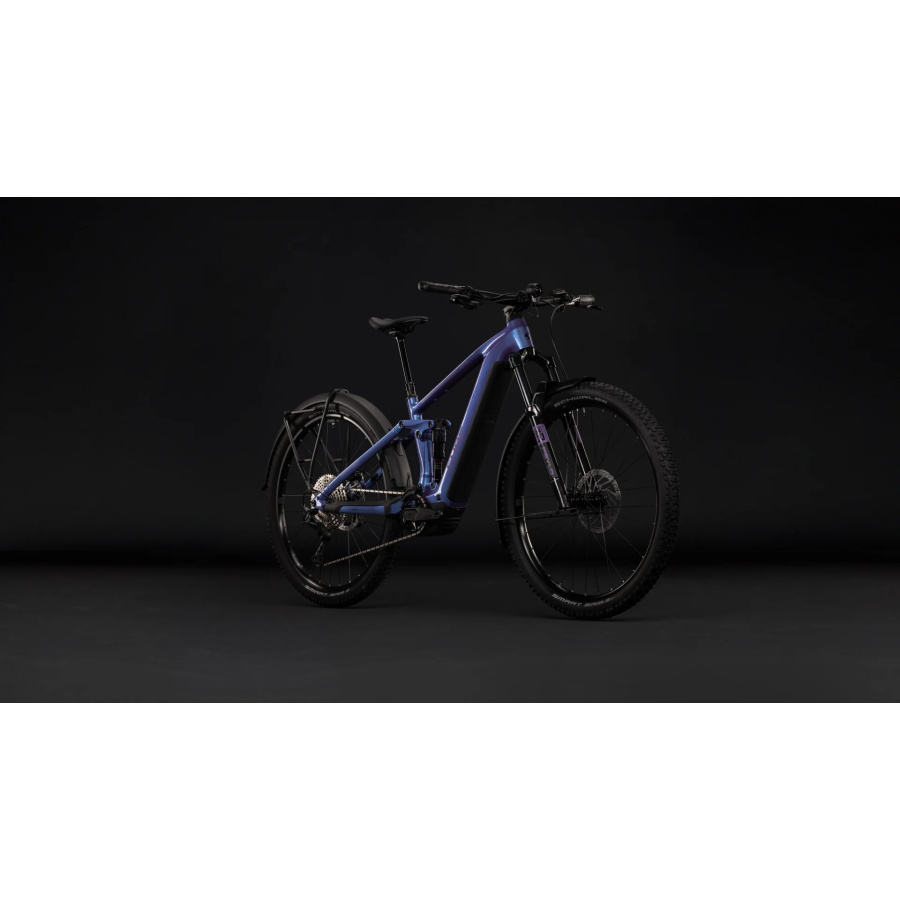 Električno gorsko kolo CUBE Stereo Hybrid ONE44 PRO 800 FE 2027 v modro-vijolični barvi - pogled 2
