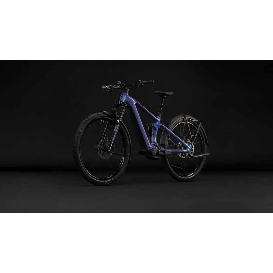 Električno gorsko kolo CUBE Stereo Hybrid ONE44 PRO 800 FE 2027 v modro-vijolični barvi - pogled 4