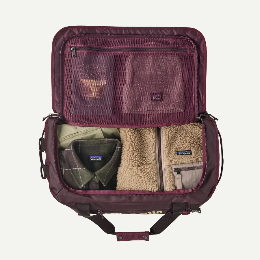 Potovalna torba Patagonia Black Hole Duffel 40L Berry Fig - prikaz velikosti