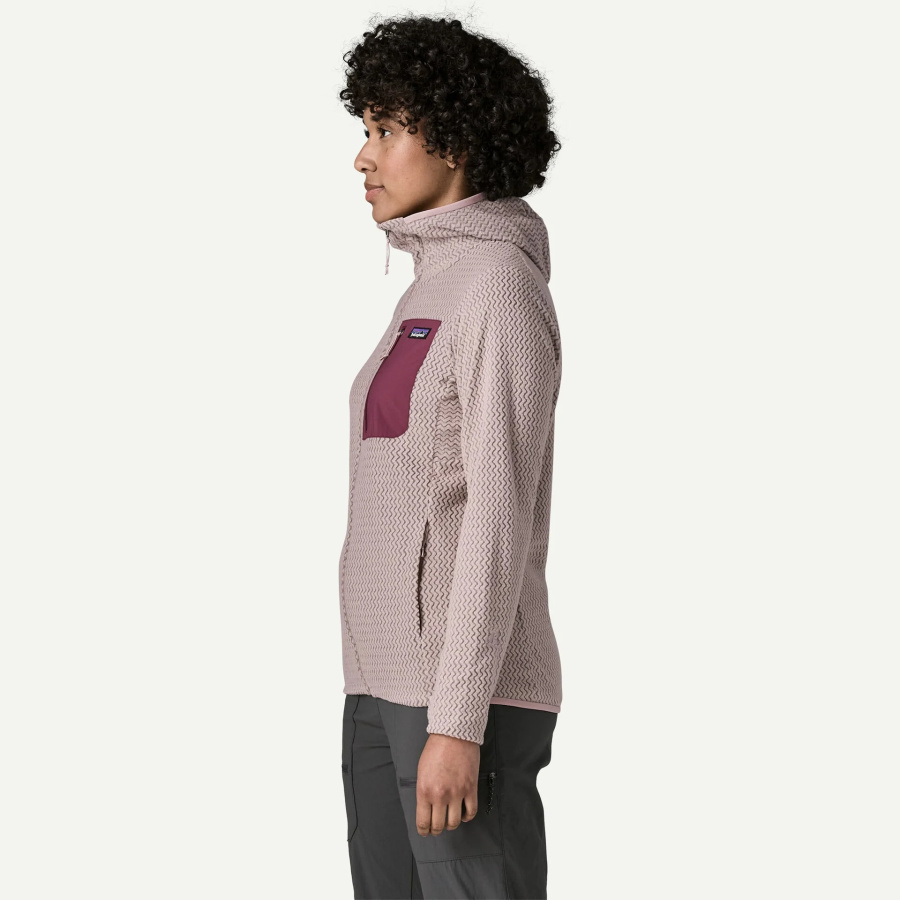 Ženska jopa Patagonia R1 Air Full-Zip Hoody Stingray Mauve - pogled na hrbet