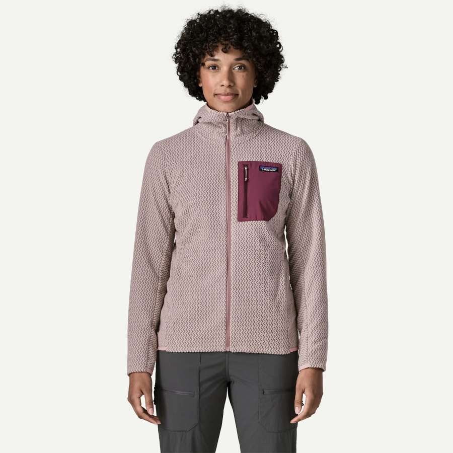 Ženska jopa Patagonia R1 Air Full-Zip Hoody Stingray Mauve - pogled na modelu 1